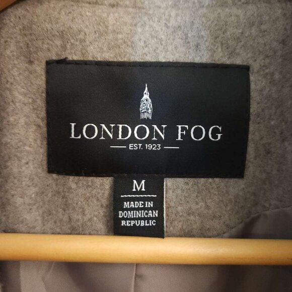 London Fog Wool-blend Jacket Women's Medium, Beige, Plaid Scarf Warm Winter Fall - Picture 7 of 15